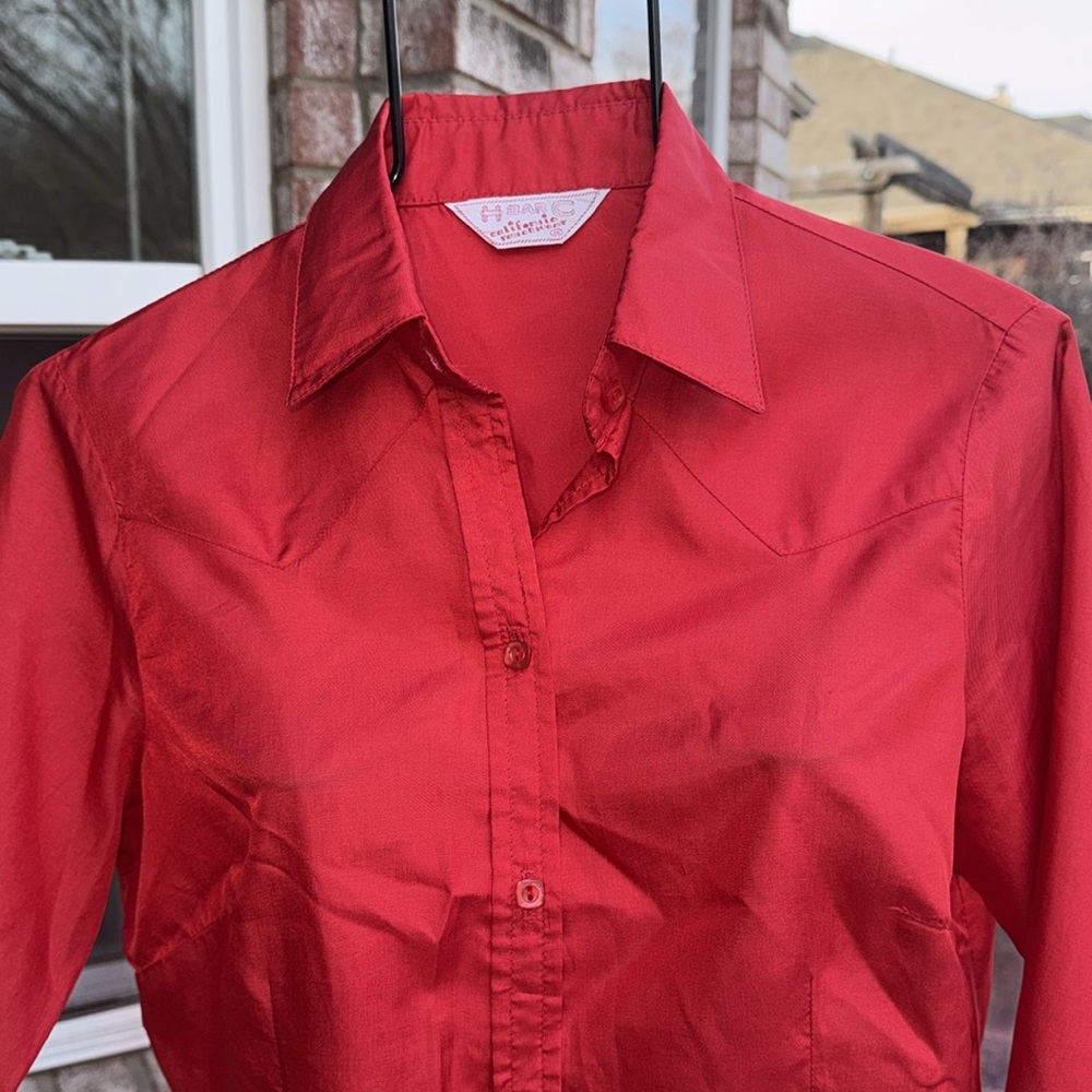 Silky Vintage H Bar C Western California Ranchwear 36 Blouse USA made